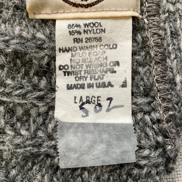 Environmental Clothing Co. Heavy Men’s Grey Wool Cardigan Size L Made in USA NEW - Picture 7 of 12